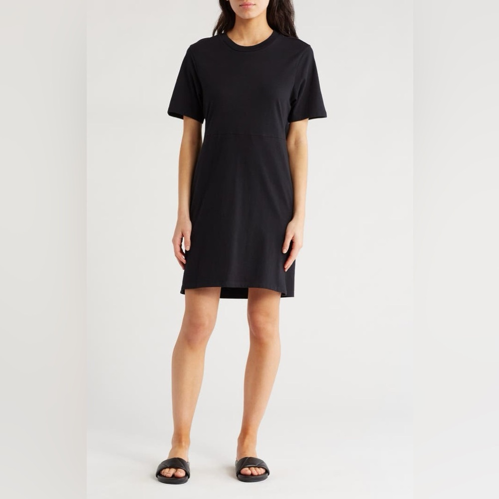 NWT Melrose & Market Black T-Shirt Dress with Open Back Size Small